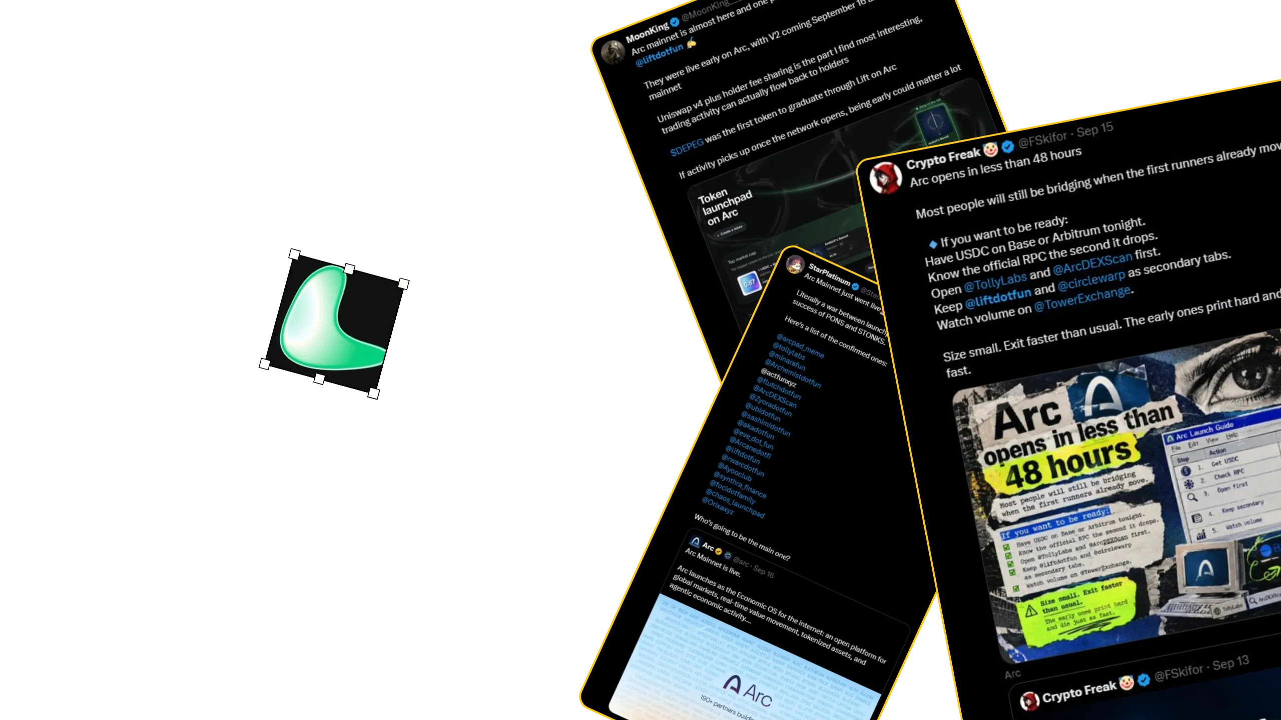 Lift influencer campaign collage: KOL posts about Lift and the Arc launch, with the Lift logo